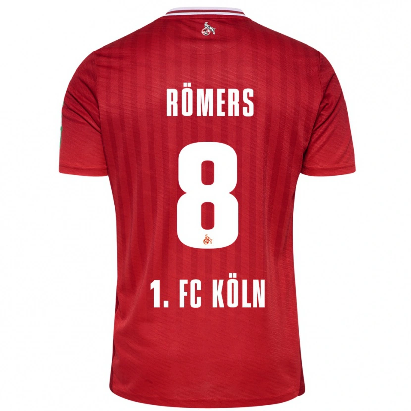 Danxen Enfant Maillot Arian Römers #8 Rouge Blanc Tenues Extérieur 2025/26 T-Shirt