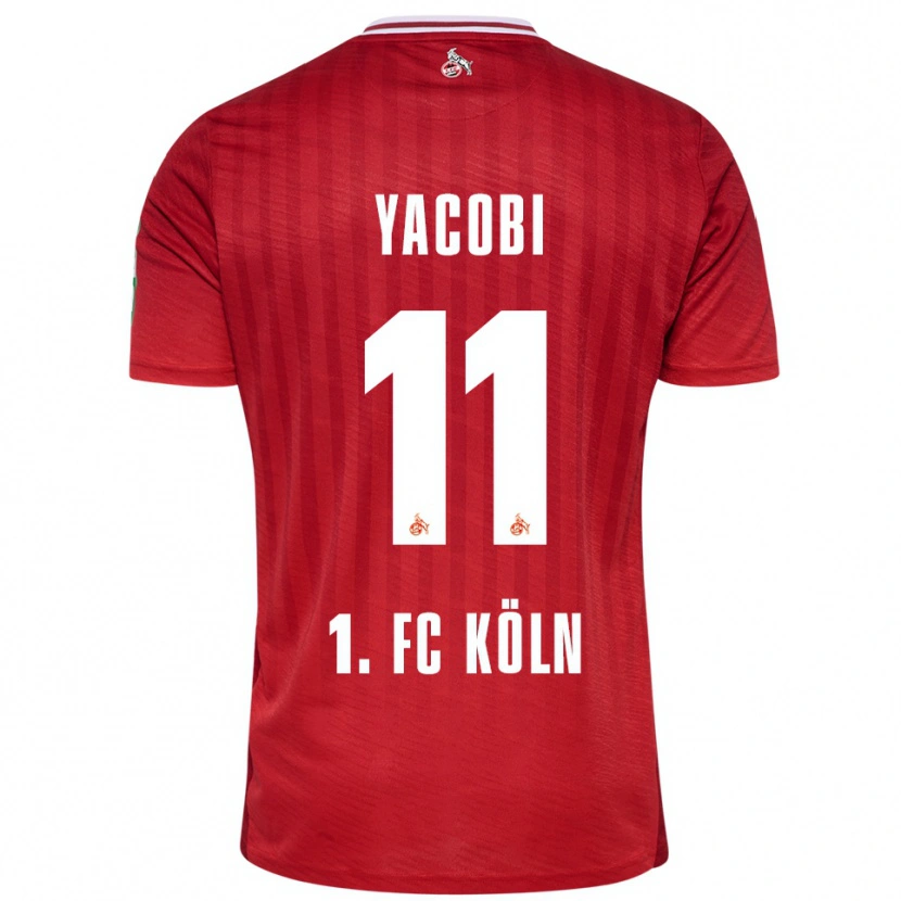 Danxen Enfant Maillot Nilas Yacobi #11 Rouge Blanc Tenues Extérieur 2025/26 T-Shirt
