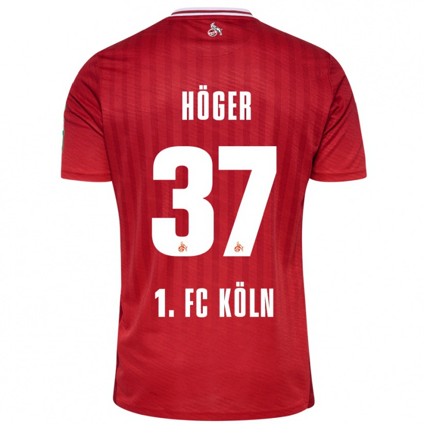Danxen Enfant Maillot Marco Höger #37 Rouge Blanc Tenues Extérieur 2025/26 T-Shirt