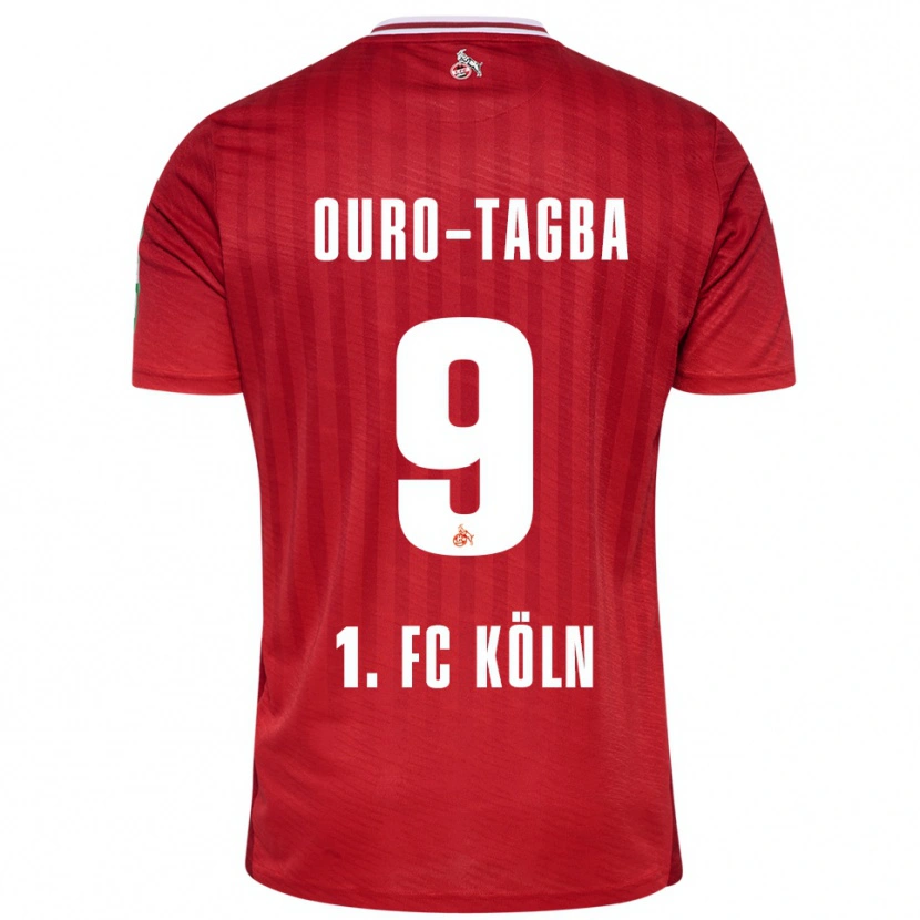 Danxen Enfant Maillot Mansour Ouro-Tagba #9 Rouge Blanc Tenues Extérieur 2025/26 T-Shirt