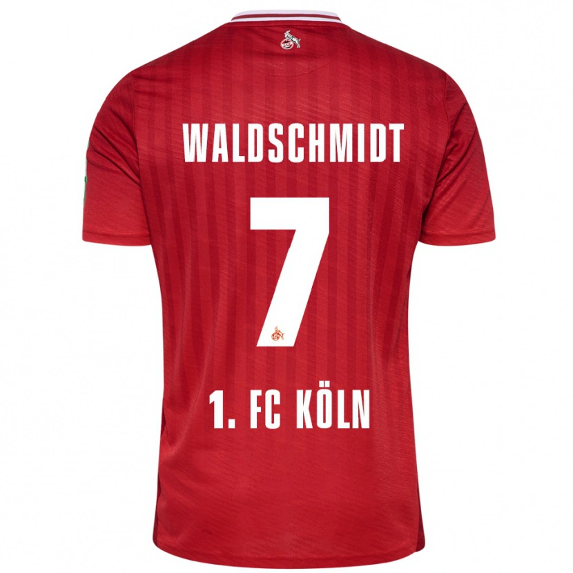 Danxen Enfant Maillot Luca Waldschmidt #7 Rouge Blanc Tenues Extérieur 2025/26 T-Shirt
