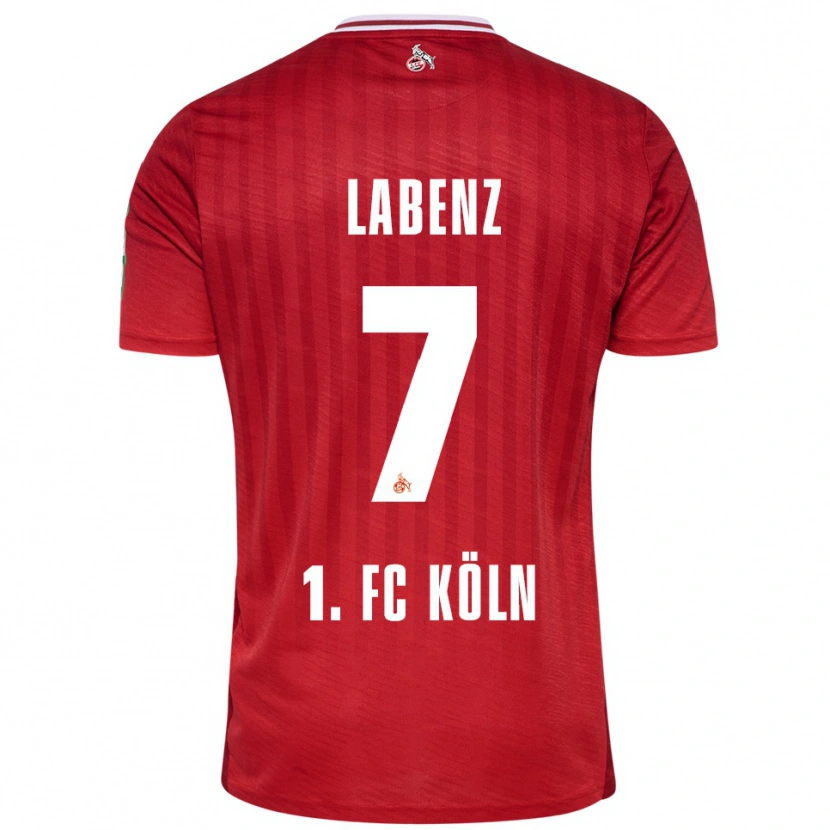Danxen Enfant Maillot Luiz Labenz #7 Rouge Blanc Tenues Extérieur 2025/26 T-Shirt