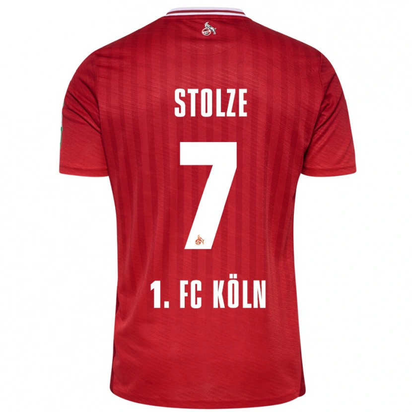 Danxen Enfant Maillot Anna-Lena Stolze #7 Rouge Blanc Tenues Extérieur 2025/26 T-Shirt