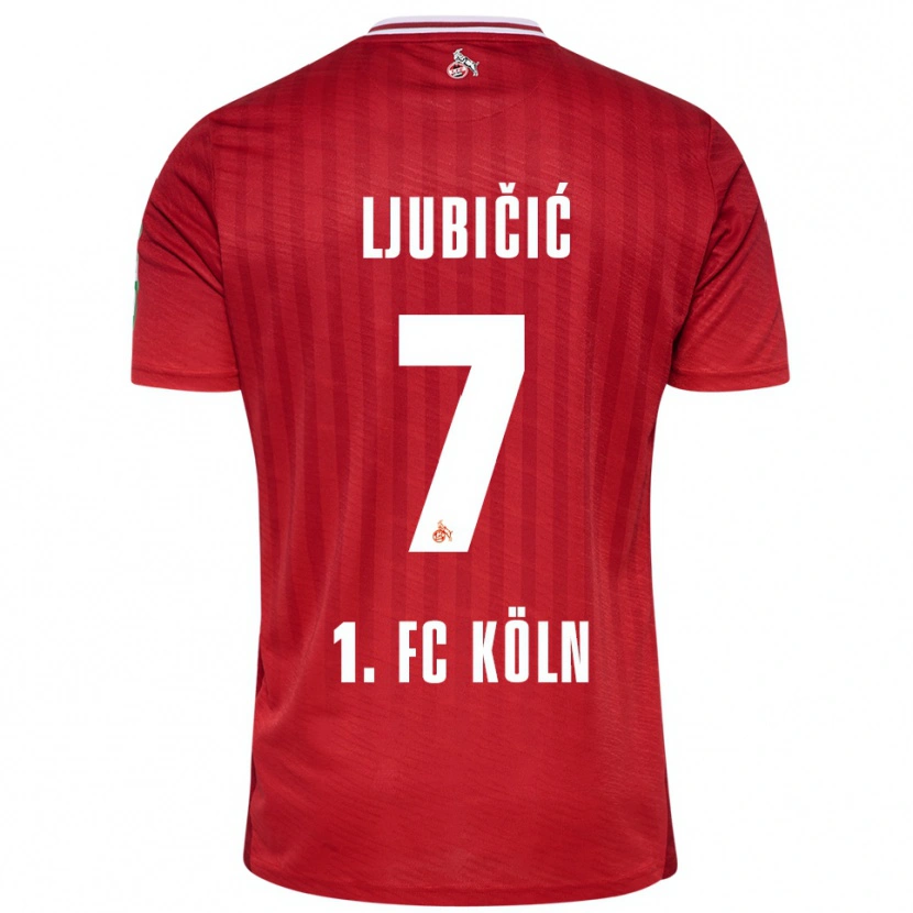 Danxen Enfant Maillot Dejan Ljubicic #7 Rouge Blanc Tenues Extérieur 2025/26 T-Shirt