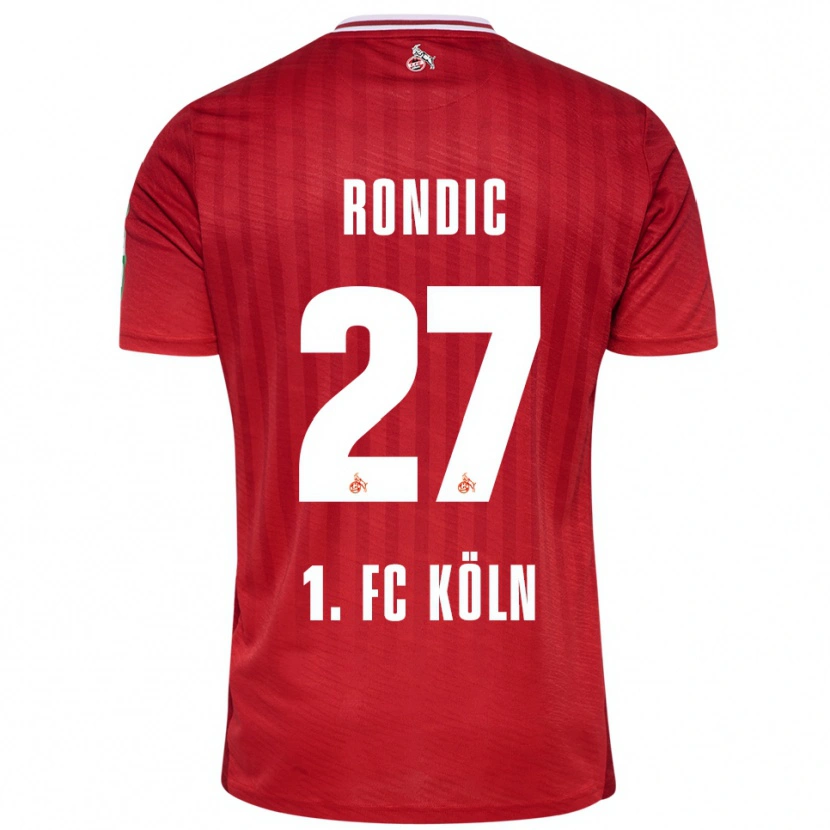 Danxen Enfant Maillot Imad Rondic #27 Rouge Blanc Tenues Extérieur 2025/26 T-Shirt