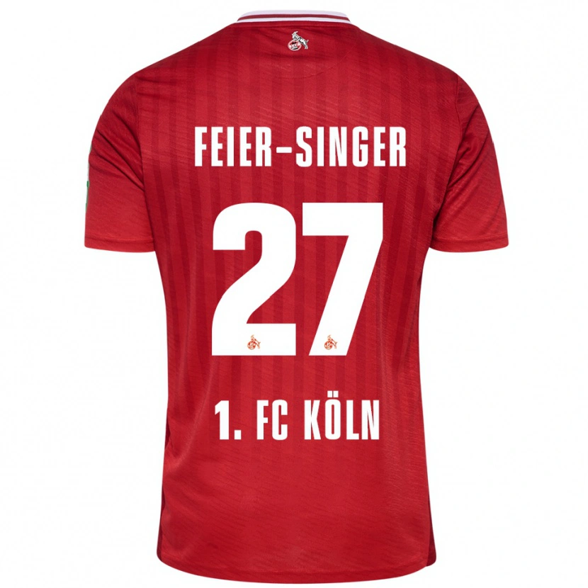 Danxen Enfant Maillot Laura Feier-Singer #27 Rouge Blanc Tenues Extérieur 2025/26 T-Shirt