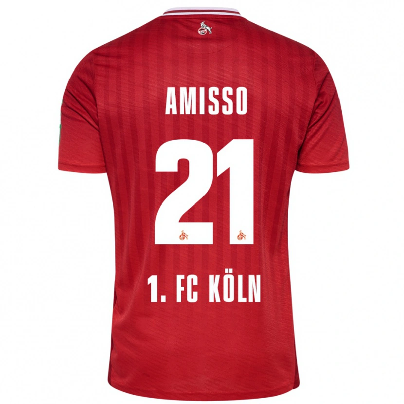 Danxen Enfant Maillot Gabriel Amisso #21 Rouge Blanc Tenues Extérieur 2025/26 T-Shirt
