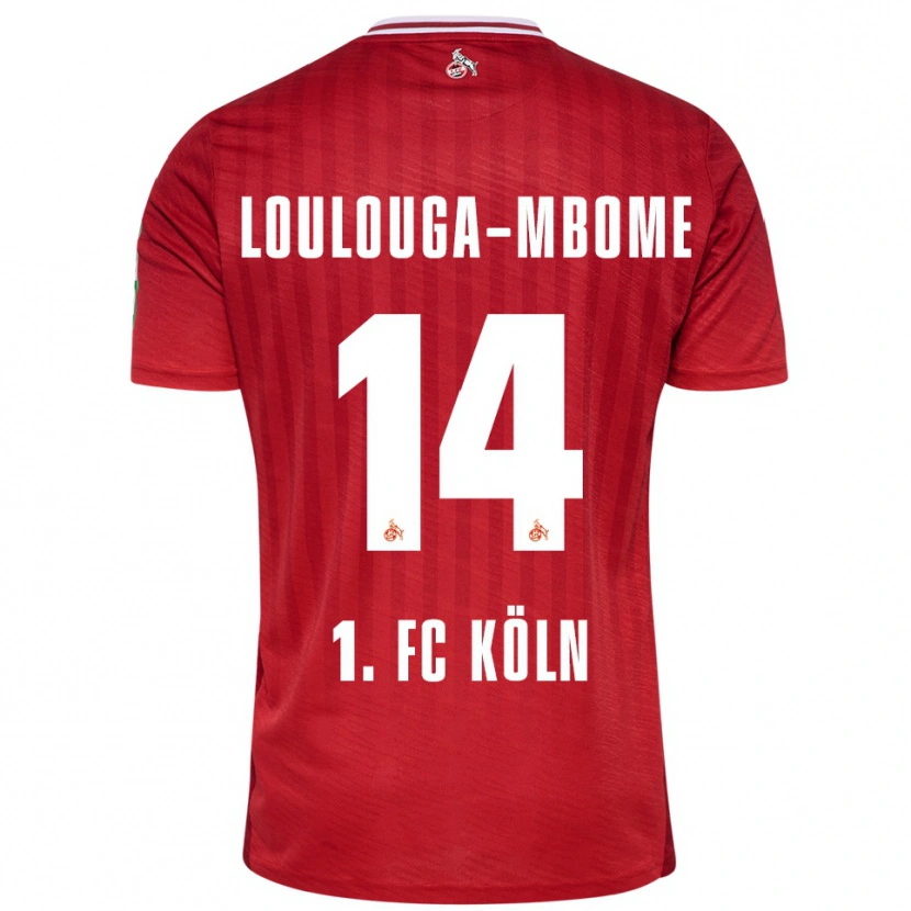 Danxen Enfant Maillot Pascal Loulouga-Mbome #14 Rouge Blanc Tenues Extérieur 2025/26 T-Shirt