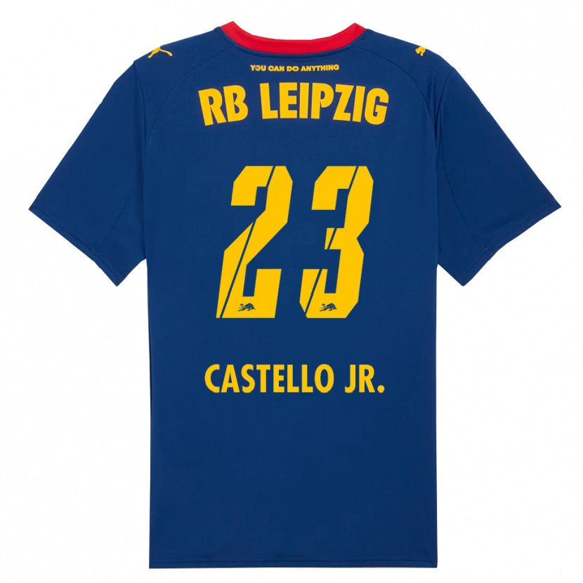 Danxen Enfant Maillot Castello Lukeba #23 Marine Rouge Tenues Extérieur 2025/26 T-Shirt