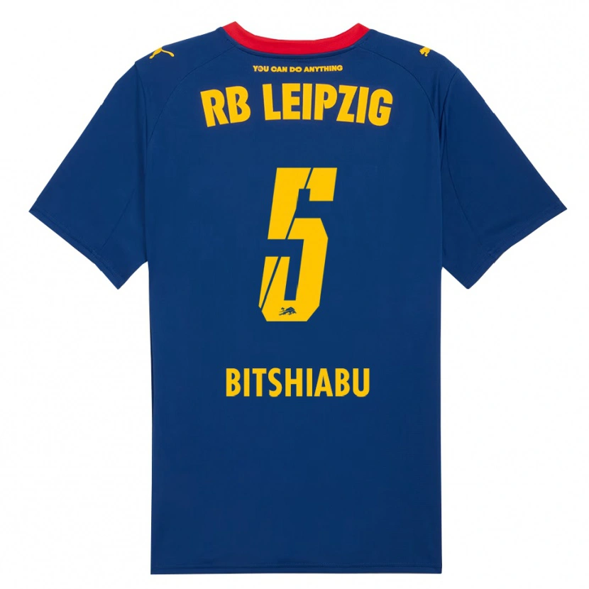 Danxen Enfant Maillot El Chadaille Bitshiabu #5 Marine Rouge Tenues Extérieur 2025/26 T-Shirt
