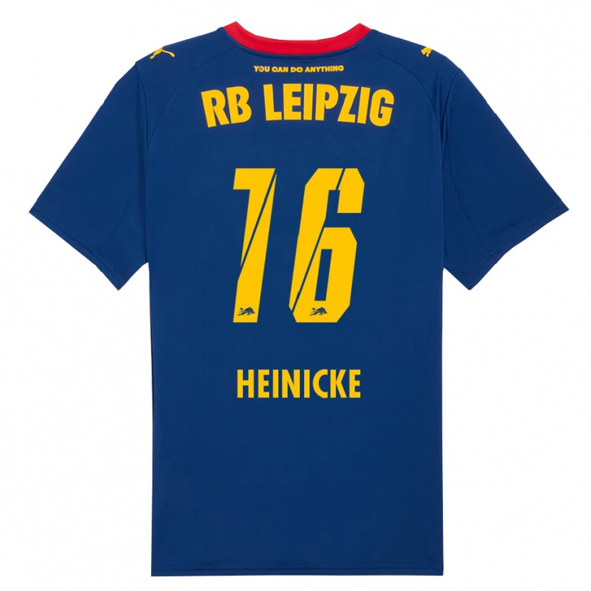 Danxen Enfant Maillot Niklas Heinicke #16 Marine Rouge Tenues Extérieur 2025/26 T-Shirt