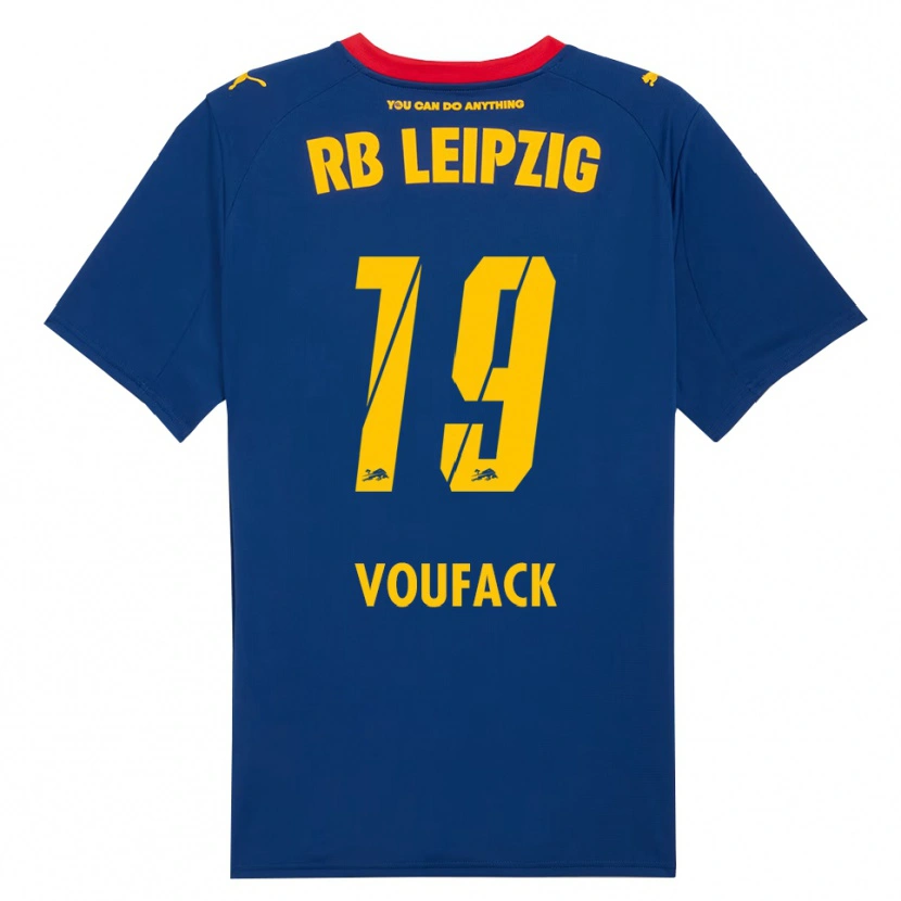 Danxen Enfant Maillot Lionel Voufack #19 Marine Rouge Tenues Extérieur 2025/26 T-Shirt