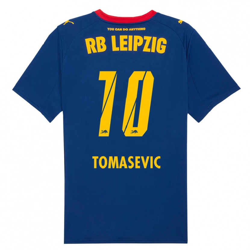 Danxen Enfant Maillot Niko Tomasevic #10 Marine Rouge Tenues Extérieur 2025/26 T-Shirt