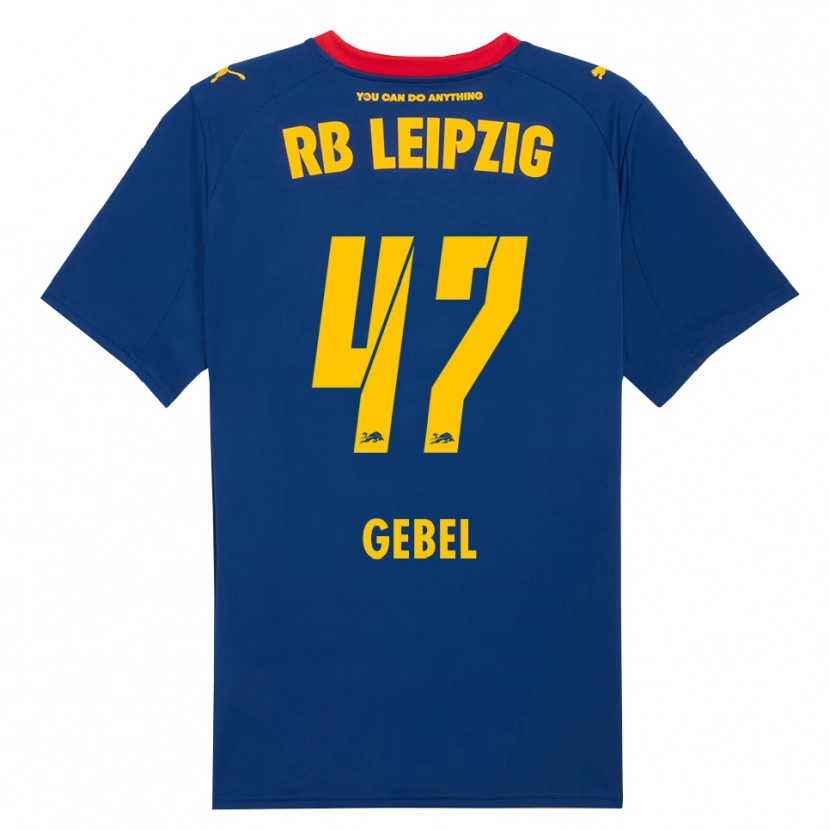 Danxen Enfant Maillot Viggo Gebel #47 Marine Rouge Tenues Extérieur 2025/26 T-Shirt