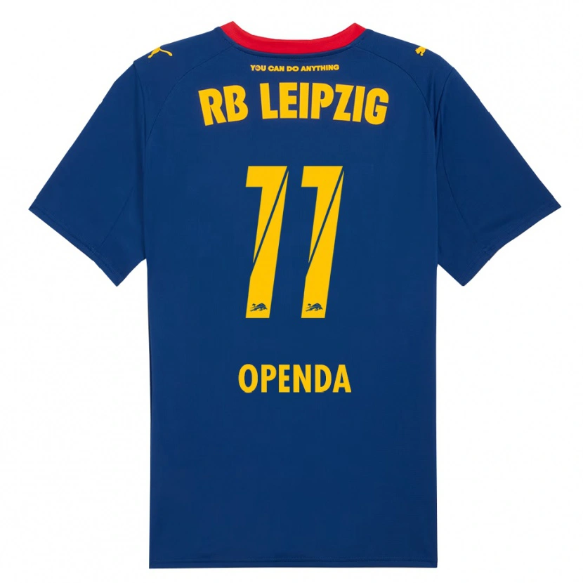 Danxen Enfant Maillot Loïs Openda #11 Marine Rouge Tenues Extérieur 2025/26 T-Shirt