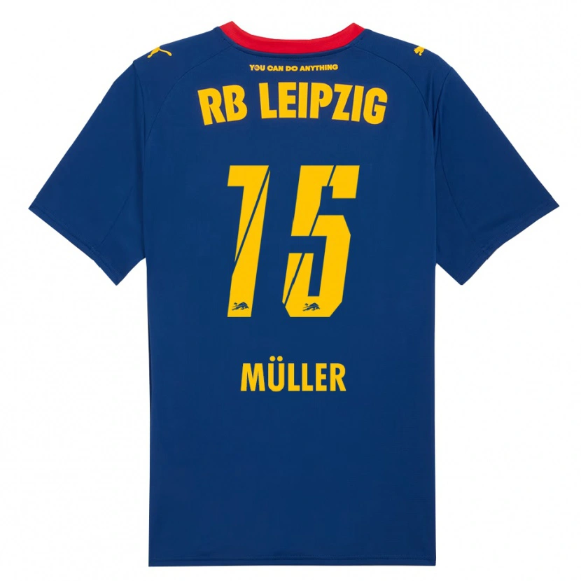 Danxen Enfant Maillot Hannes Müller #15 Marine Rouge Tenues Extérieur 2025/26 T-Shirt