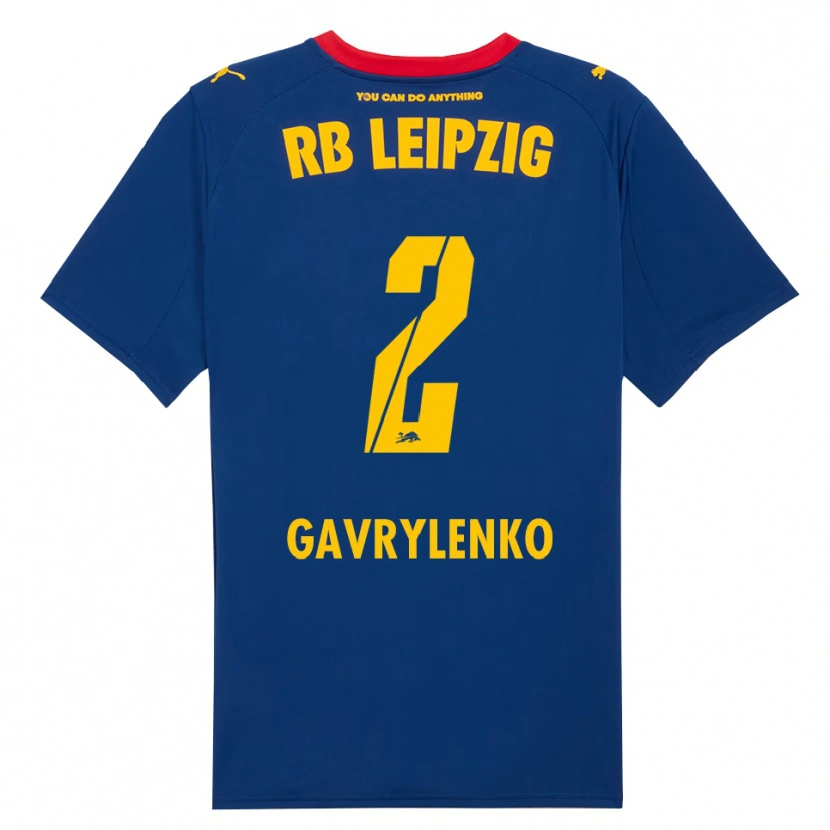 Danxen Enfant Maillot Oleksandr Gavrylenko #2 Marine Rouge Tenues Extérieur 2025/26 T-Shirt
