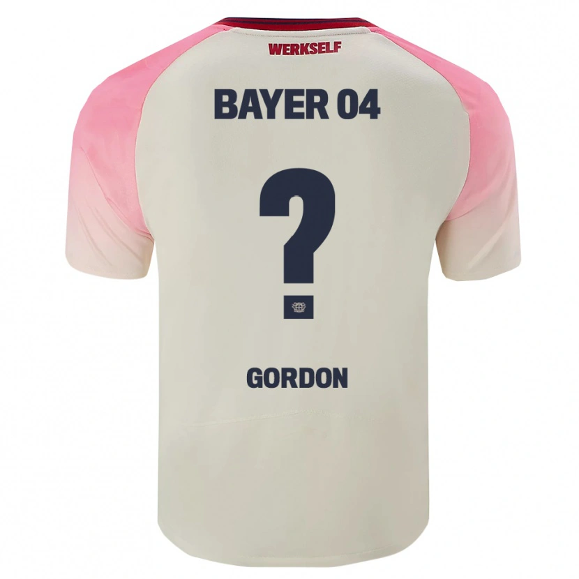 Danxen Enfant Maillot Max Gordon #0 Rose Blanc Cassé Tenues Extérieur 2025/26 T-Shirt