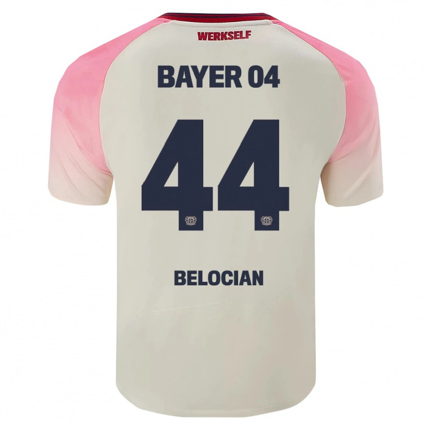 Danxen Enfant Maillot Jeanuël Belocian #44 Rose Blanc Cassé Tenues Extérieur 2025/26 T-Shirt