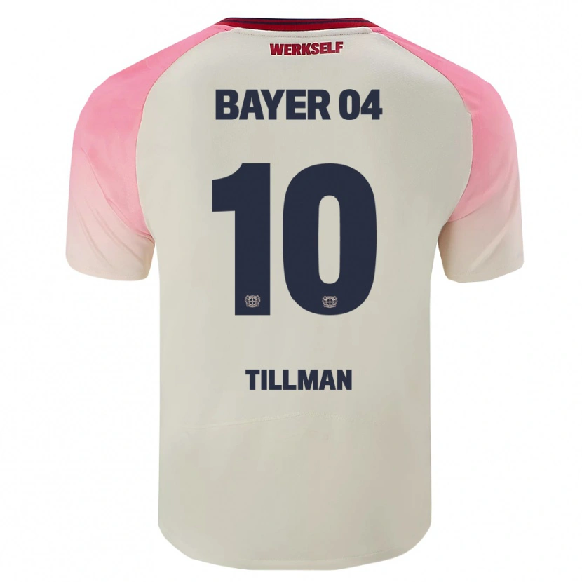 Danxen Enfant Maillot Malik Tillman #10 Rose Blanc Cassé Tenues Extérieur 2025/26 T-Shirt