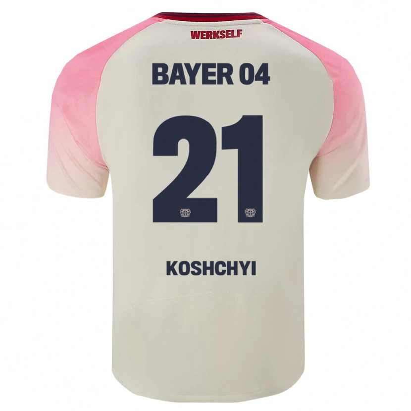Danxen Enfant Maillot Yegor Koshchyi #21 Rose Blanc Cassé Tenues Extérieur 2025/26 T-Shirt