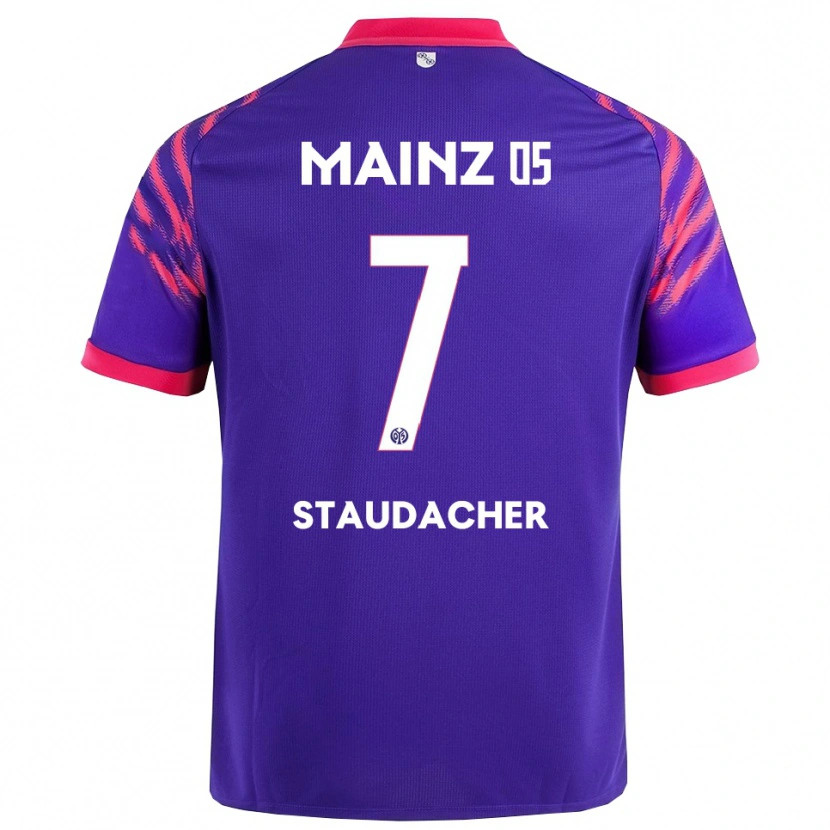 Danxen Enfant Maillot Leon Staudacher #7 Marine Rose Tenues Extérieur 2025/26 T-Shirt
