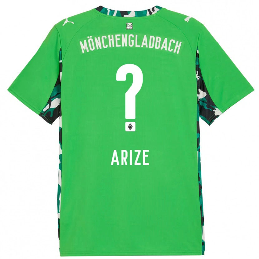 Danxen Enfant Maillot David Arize #0 Vert Noir Tenues Extérieur 2025/26 T-Shirt
