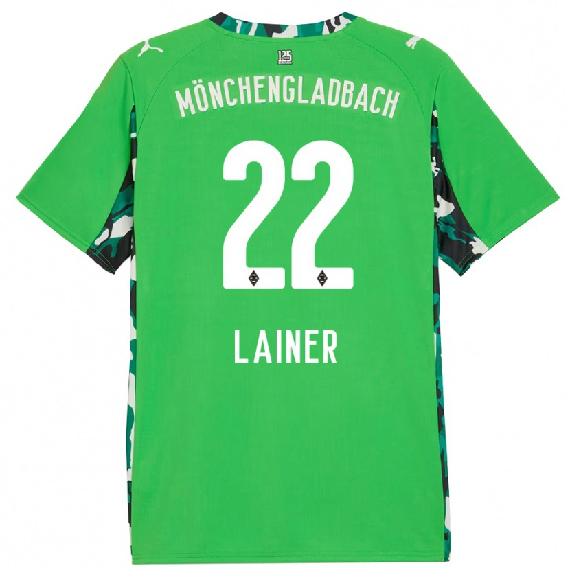 Danxen Enfant Maillot Stefan Lainer #22 Vert Noir Tenues Extérieur 2025/26 T-Shirt