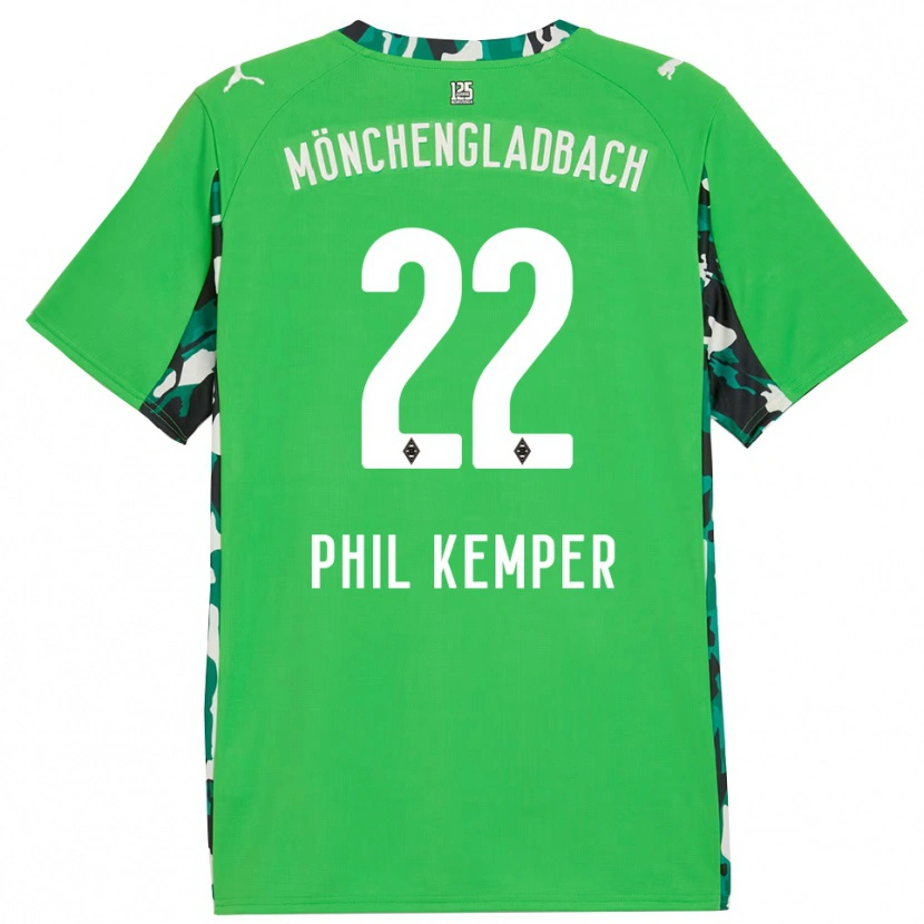 Danxen Enfant Maillot Phil Kemper #22 Vert Noir Tenues Extérieur 2025/26 T-Shirt