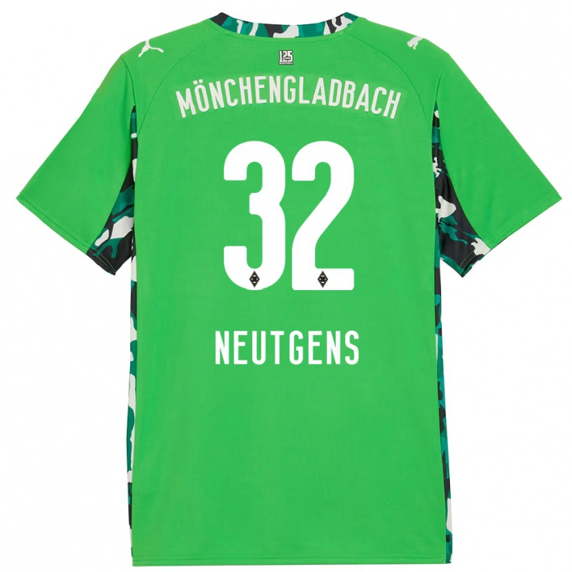 Danxen Enfant Maillot Maximilian Neutgens #32 Vert Noir Tenues Extérieur 2025/26 T-Shirt