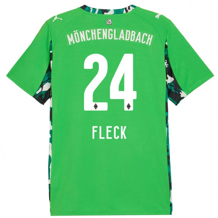 Danxen Enfant Maillot Fritz Fleck #24 Vert Noir Tenues Extérieur 2025/26 T-Shirt