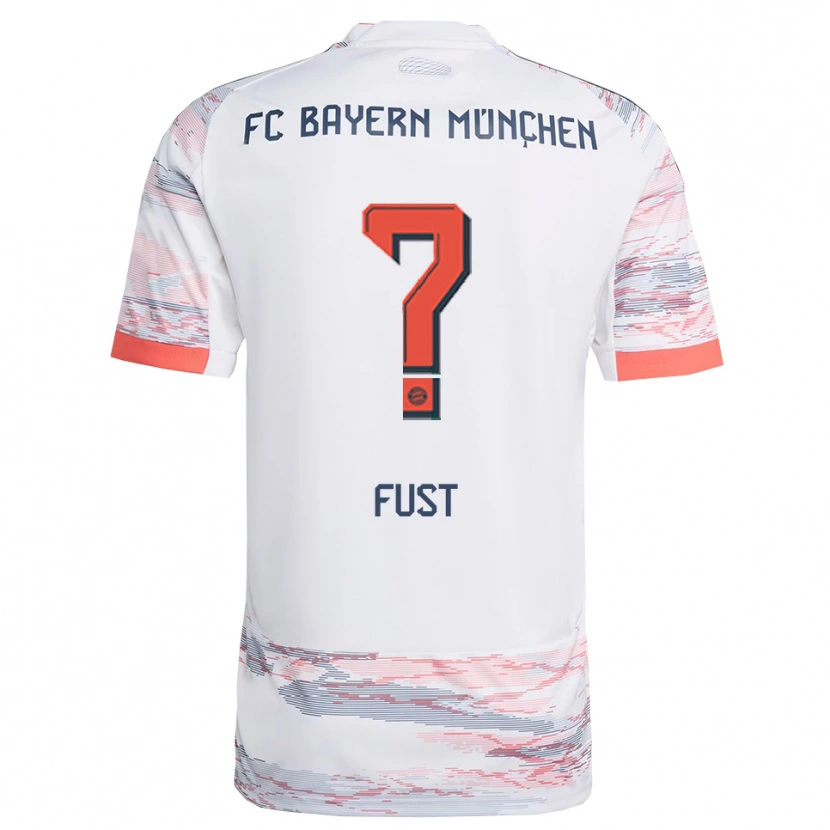 Danxen Enfant Maillot Leon Fust #0 Blanc Gris Tenues Extérieur 2025/26 T-Shirt