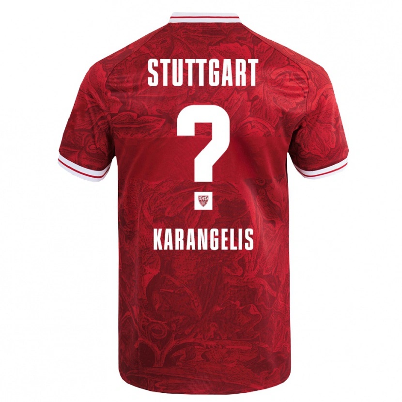 Danxen Enfant Maillot Konstantinos Karangelis #0 Rouge Noir Tenues Extérieur 2025/26 T-Shirt