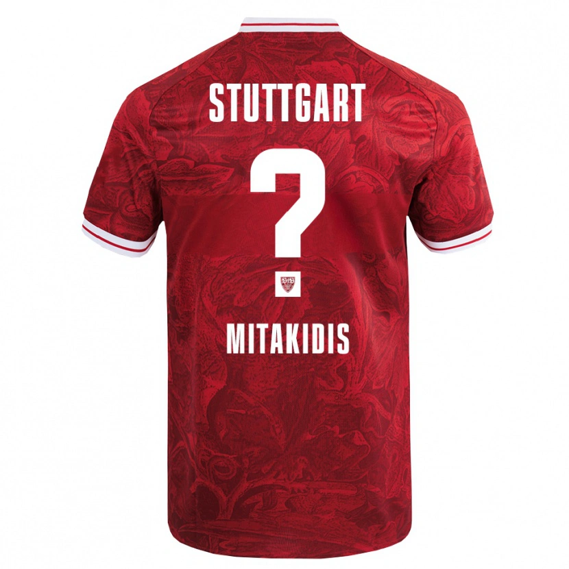 Danxen Enfant Maillot Dimitrios Mitakidis #0 Rouge Noir Tenues Extérieur 2025/26 T-Shirt