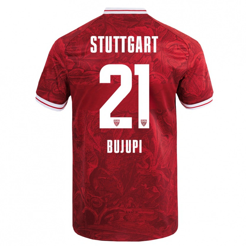 Danxen Enfant Maillot Eliot Bujupi #21 Rouge Noir Tenues Extérieur 2025/26 T-Shirt