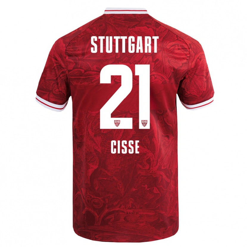 Danxen Enfant Maillot Moussa Cissé #21 Rouge Noir Tenues Extérieur 2025/26 T-Shirt