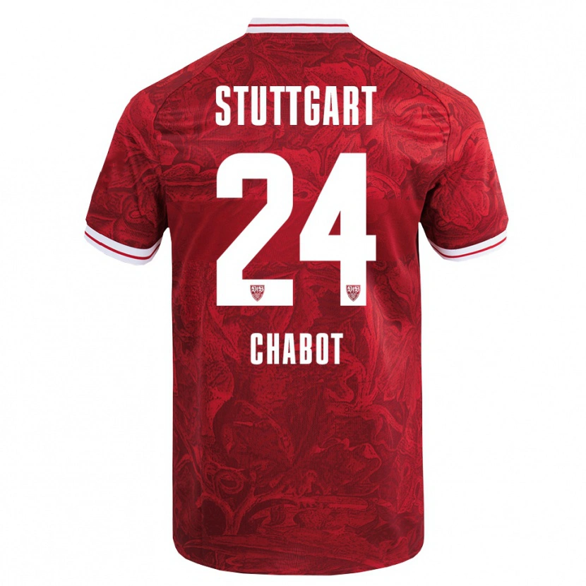 Danxen Enfant Maillot Jeff Chabot #24 Rouge Noir Tenues Extérieur 2025/26 T-Shirt