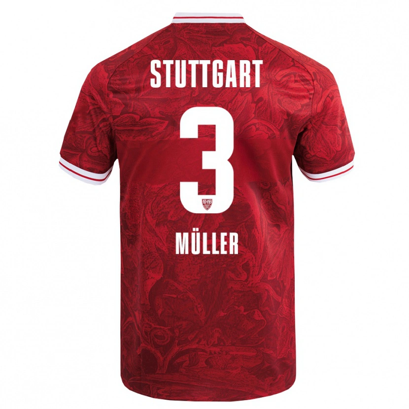 Danxen Enfant Maillot Lenelotte Müller #3 Rouge Noir Tenues Extérieur 2025/26 T-Shirt