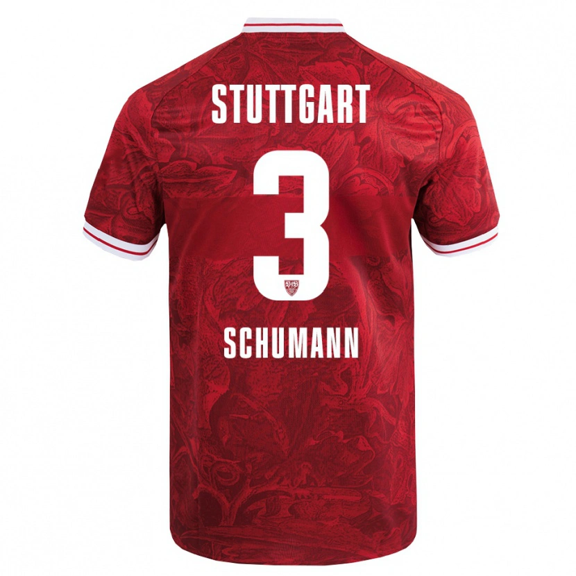 Danxen Enfant Maillot Frederik Schumann #3 Rouge Noir Tenues Extérieur 2025/26 T-Shirt