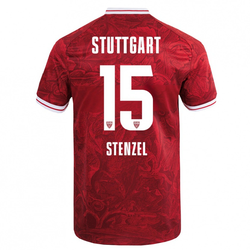 Danxen Enfant Maillot Pascal Stenzel #15 Rouge Noir Tenues Extérieur 2025/26 T-Shirt