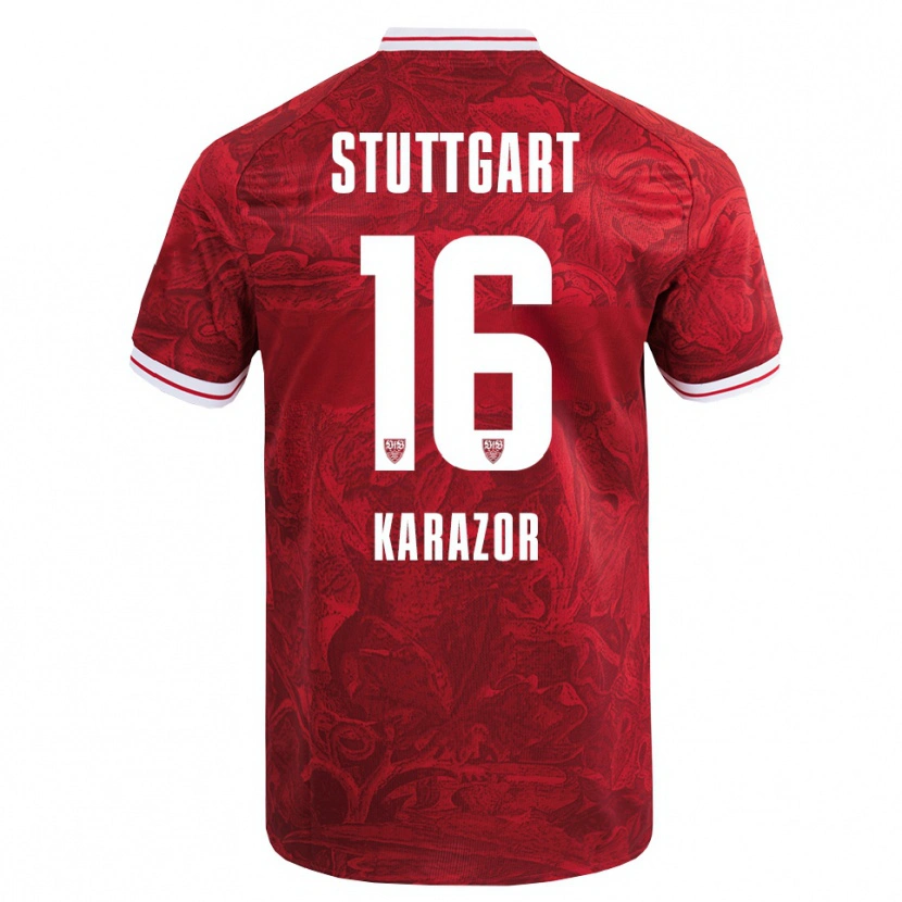 Danxen Enfant Maillot Atakan Karazor #16 Rouge Noir Tenues Extérieur 2025/26 T-Shirt