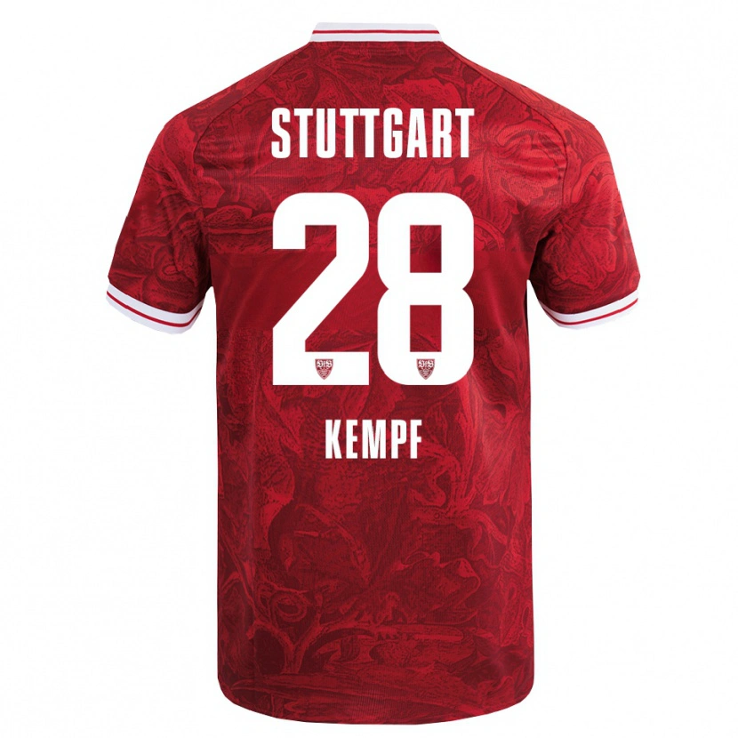 Danxen Enfant Maillot Karl Kempf #28 Rouge Noir Tenues Extérieur 2025/26 T-Shirt