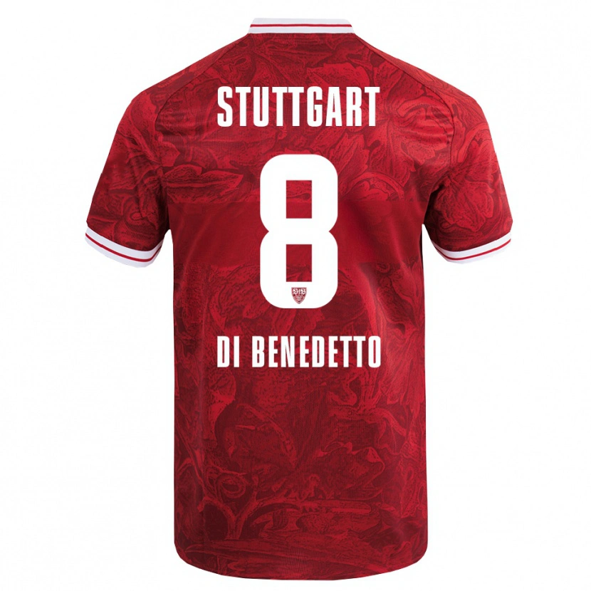 Danxen Enfant Maillot Samuele Di Benedetto #8 Rouge Noir Tenues Extérieur 2025/26 T-Shirt