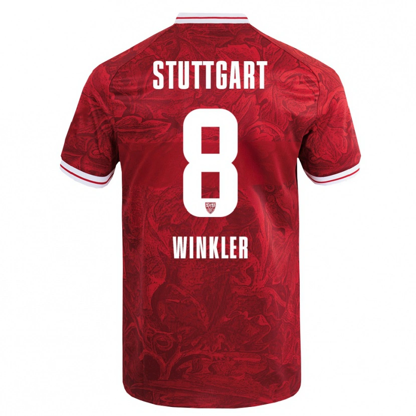 Danxen Enfant Maillot Nathan Winkler #8 Rouge Noir Tenues Extérieur 2025/26 T-Shirt