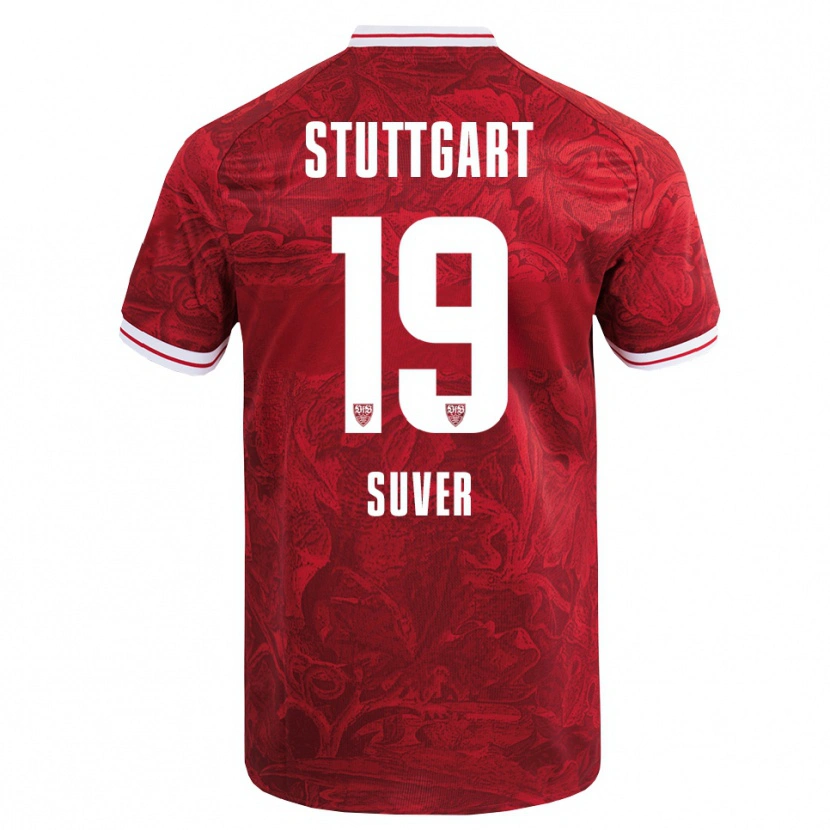 Danxen Enfant Maillot Jakov Suver #19 Rouge Noir Tenues Extérieur 2025/26 T-Shirt