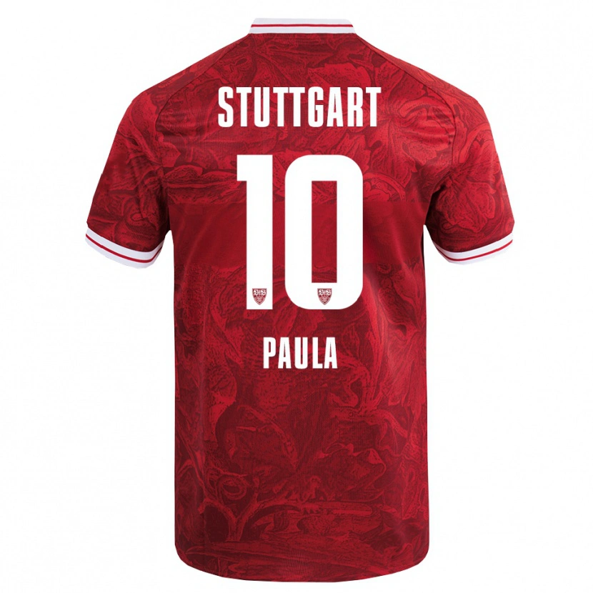 Danxen Enfant Maillot Raul Paula #10 Rouge Noir Tenues Extérieur 2025/26 T-Shirt