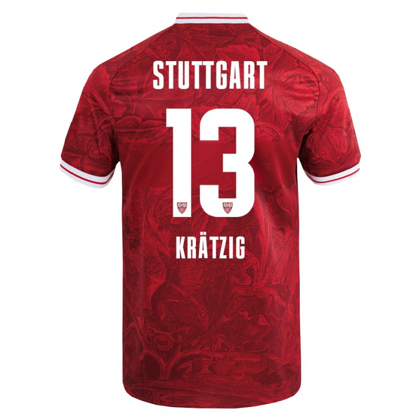 Danxen Enfant Maillot Frans Krätzig #13 Rouge Noir Tenues Extérieur 2025/26 T-Shirt