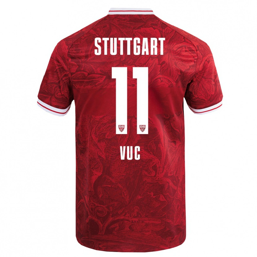 Danxen Enfant Maillot Patrick Vuc #11 Rouge Noir Tenues Extérieur 2025/26 T-Shirt