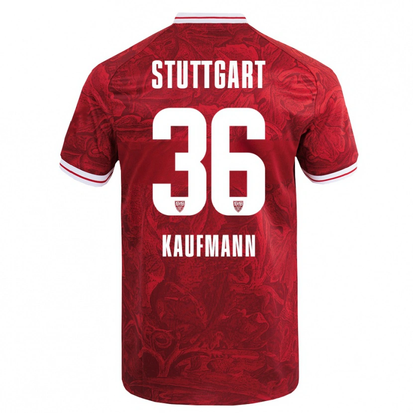 Danxen Enfant Maillot Tino Kaufmann #36 Rouge Noir Tenues Extérieur 2025/26 T-Shirt