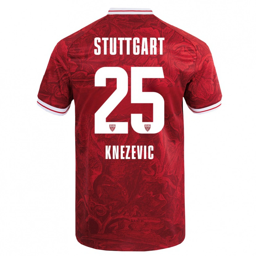 Danxen Enfant Maillot Ivan Knezevic #25 Rouge Noir Tenues Extérieur 2025/26 T-Shirt